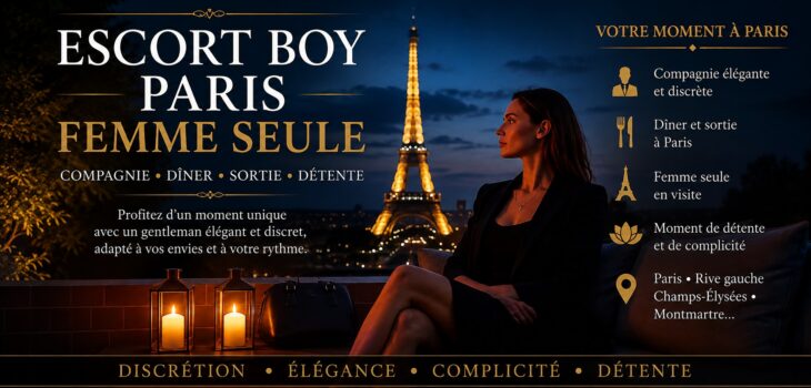Escort Boy pour femme seule à Paris – compagnie élégante et discrète